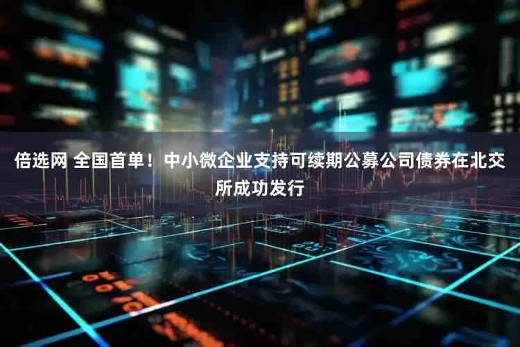 倍选网 全国首单！中小微企业支持可续期公募公司债券在北交所成功发行