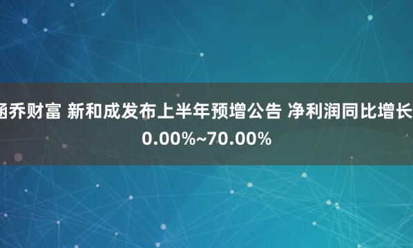 涵乔财富 新和成发布上半年预增公告 净利润同比增长50.00%~70.00%